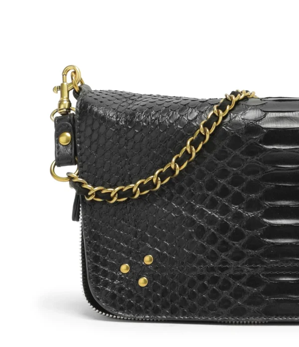 haute qualité JEROME DREYFUSS Sac Bobi S Cuir Python Noir 5