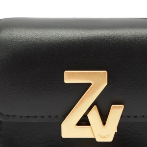 belle ZADIG & VOLTAIRE Mini Sac ZV Initiale Le City Grigri Cuir Noir 14