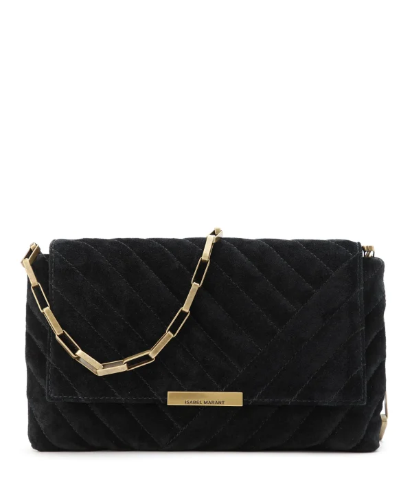 Distributeur Officiel ISABEL MARANT Sac Merine Bandoulière Cuir Suédé Noir 1