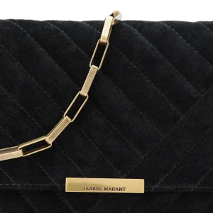 Distributeur Officiel ISABEL MARANT Sac Merine Bandoulière Cuir Suédé Noir 10