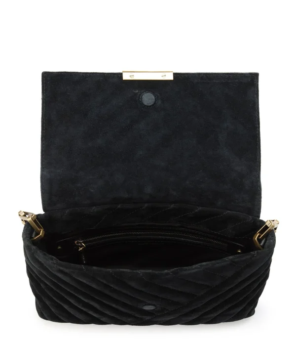 Distributeur Officiel ISABEL MARANT Sac Merine Bandoulière Cuir Suédé Noir 5