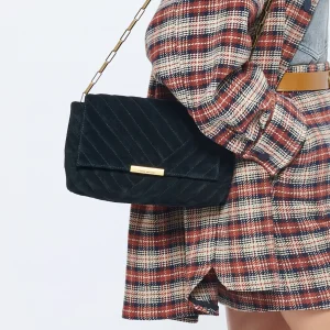 Distributeur Officiel ISABEL MARANT Sac Merine Bandoulière Cuir Suédé Noir 16