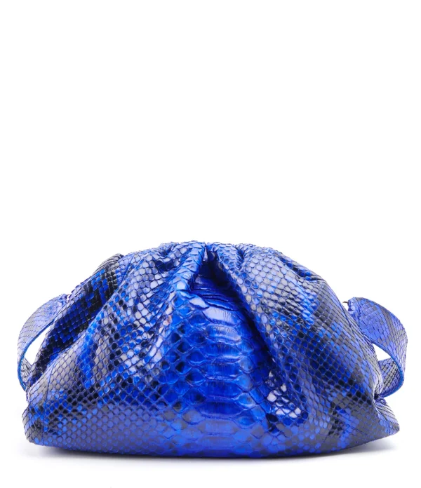 SISTA PARIS Sac Big Uniq Cuir Souple Python Bleu Large choix en ligne 1