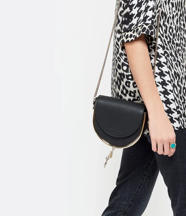 SEE BY CHLOE Sac Mara Cuir Lisse Noir Satisfait ou Remboursé 7