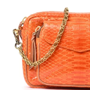 magasin pour CLARIS VIROT Sac Charly Python Orange 14