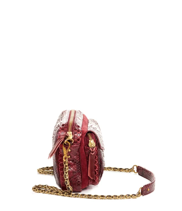 CLARIS VIROT Sac Charly Python Bordeaux Suédé Boutique officielle 3