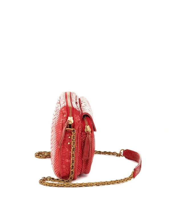 france CLARIS VIROT Sac Big Charly Python Rouge 3