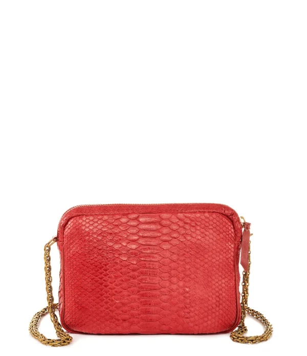 france CLARIS VIROT Sac Big Charly Python Rouge 4