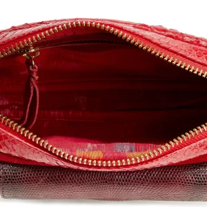 vente luxe pas cher CLARIS VIROT Sac Charly Bandoulière Python Rouge 12