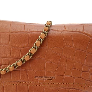 marque pas cher JEROME DREYFUSS Sac Bobi S Cuir Croco Whisky 14