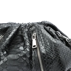 SISTA PARIS Sac Big Uniq Cuir Souple Python Zip Noir soldes ligne 14