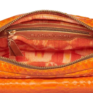 soldes en ligne CLARIS VIROT Sac Big Charly Python Orange 8