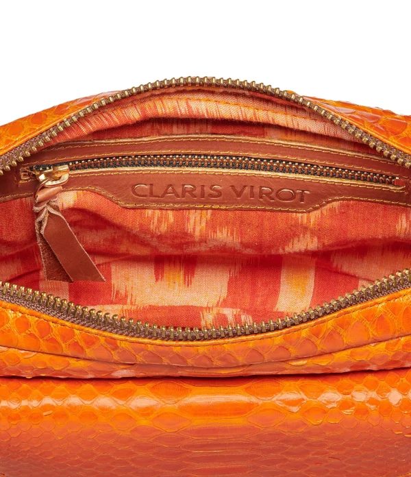 soldes en ligne CLARIS VIROT Sac Big Charly Python Orange 3