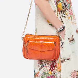 soldes en ligne CLARIS VIROT Sac Big Charly Python Orange 10