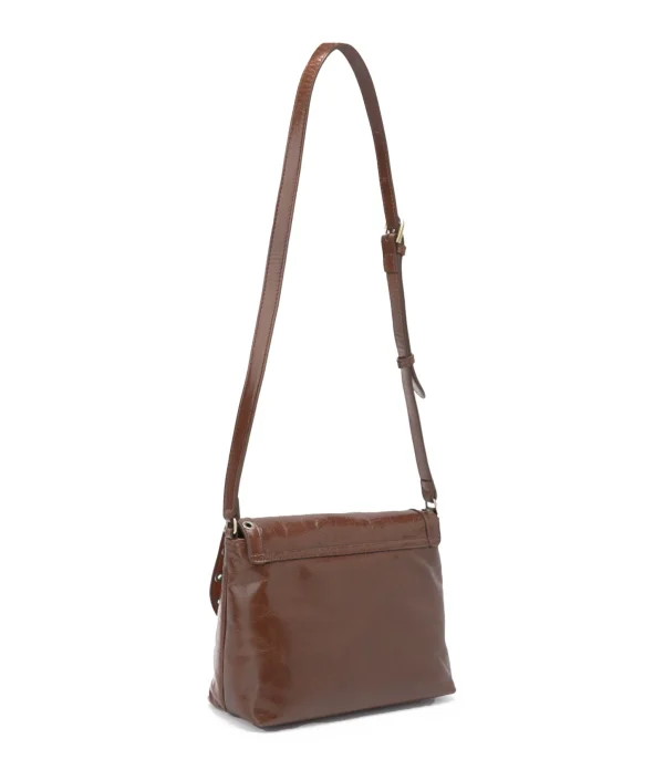 VANESSA BRUNO Sac Crossbody Cuir Craquelé Havane a Prix Discount 3