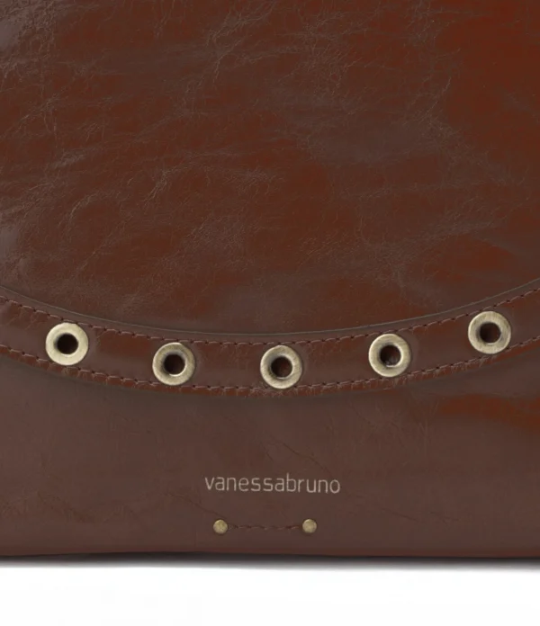 VANESSA BRUNO Sac Crossbody Cuir Craquelé Havane a Prix Discount 4