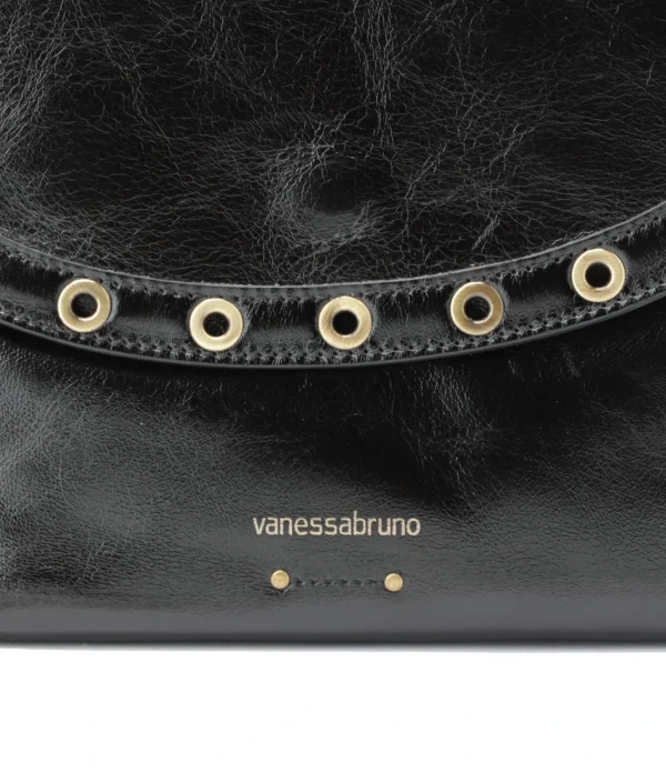 VANESSA BRUNO Sac Crossbody Cuir Craquelé Noir Retour gratuit en magasin. 4