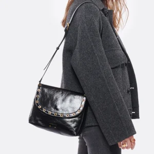 VANESSA BRUNO Sac Crossbody Cuir Craquelé Noir Retour gratuit en magasin. 16