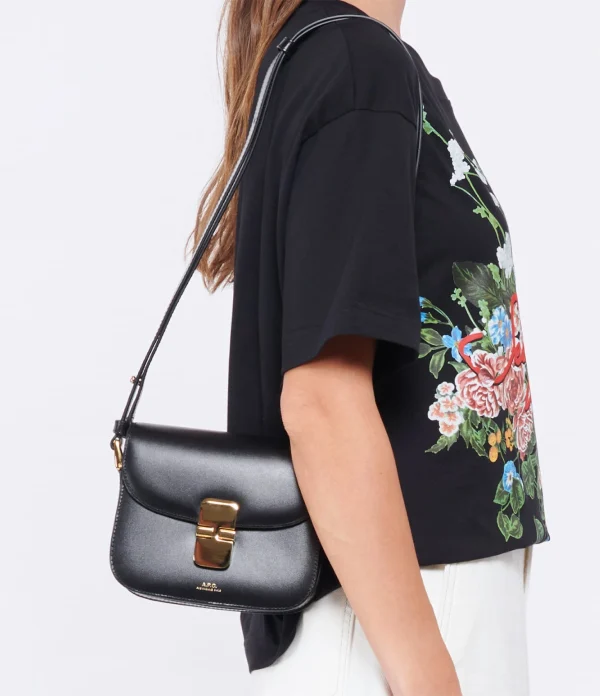 achat A.P.C. Sac Grace Mini Cuir Lisse Noir 6