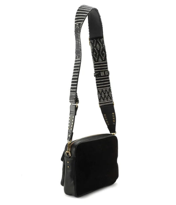 a Prix Discount CLARIS VIROT Sac Big Charly Cuir Grainé Suédé Noir Doré 3