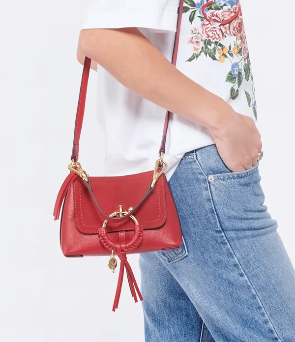 SEE BY CHLOE Sac Joan Mini Double Cuir Ribbon Red exclusivement disponibles 6