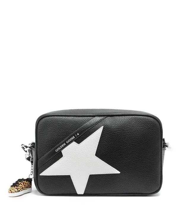 GOLDEN GOOSE Sac Star Cuir Noir Blanc Pas Cher Magasin Soldes 1