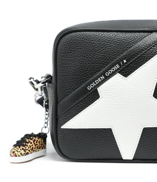 GOLDEN GOOSE Sac Star Cuir Noir Blanc Pas Cher Magasin Soldes 5