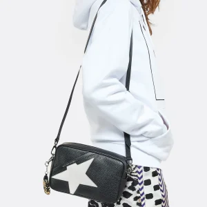 GOLDEN GOOSE Sac Star Cuir Noir Blanc Pas Cher Magasin Soldes 16