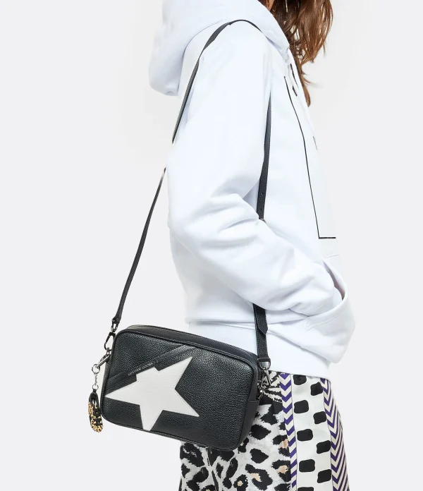 GOLDEN GOOSE Sac Star Cuir Noir Blanc Pas Cher Magasin Soldes 6