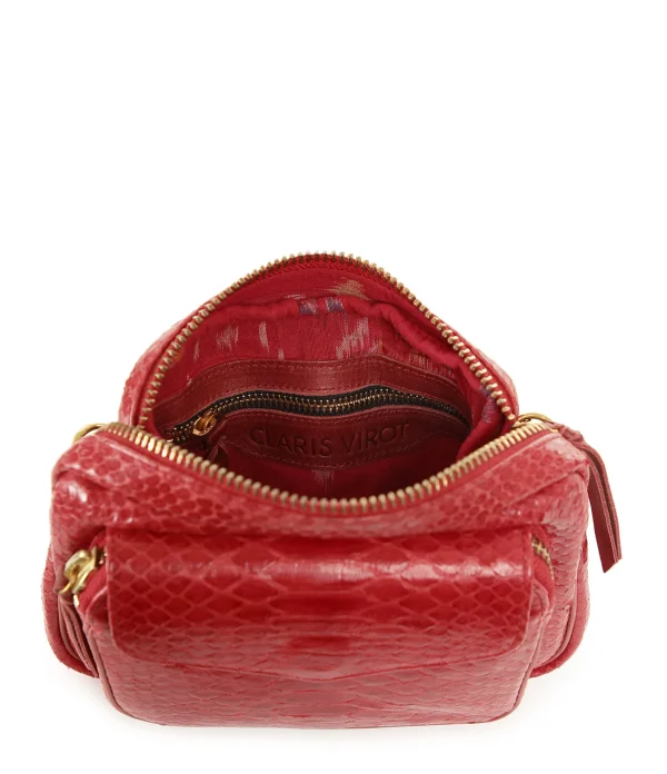 prix abordable CLARIS VIROT Sac Charly Python Rouge 4