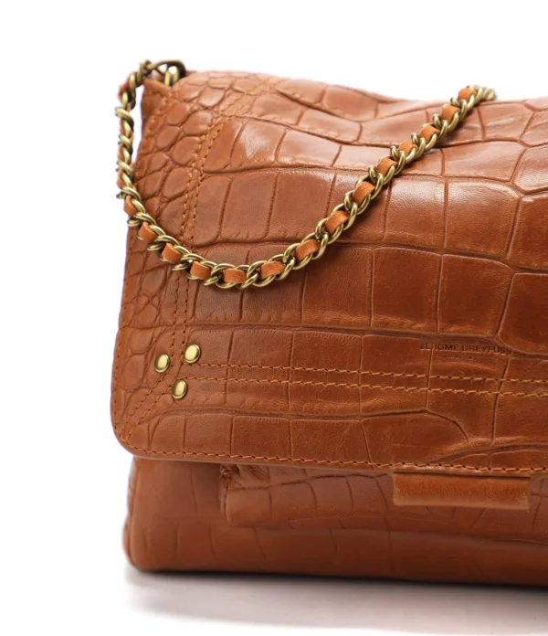 JEROME DREYFUSS Sac Lulu L Cuir Croco Whisky boutique en ligne 6