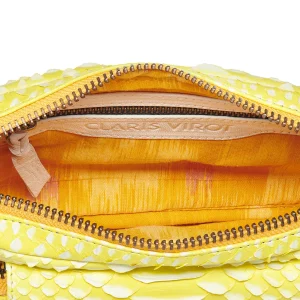 CLARIS VIROT Sac Charly Python Jaune Fluo pas cher en ligne 8