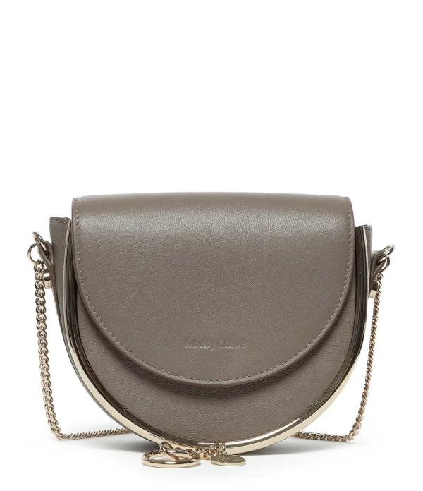 marque moins cher SEE BY CHLOE Sac Mara Cuir Lisse Motty Grey 1