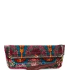 JEROME DREYFUSS Pochette Clic Clac XL Soft Velours Imprimé Ikat, Capsule Velours pas cher en vente 17