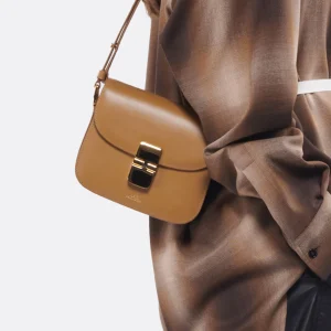 A.P.C. Sac Grace Mini Cuir Lisse Camel Top ventes 16