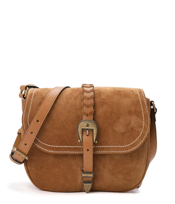 De Qualité GOLDEN GOOSE Sac à Main Rodeo Cuir Suédé Camel 1