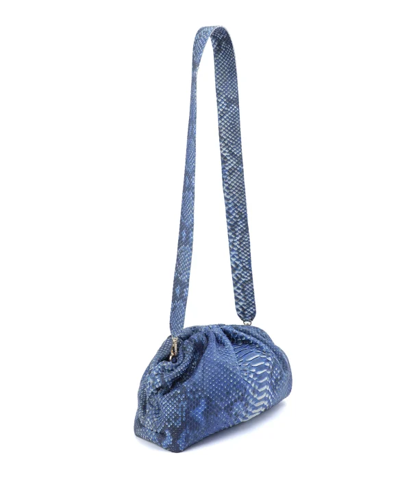 SISTA PARIS Sac Big Uniq Cuir Souple Python Bleu Jean guranteed de qualité 3