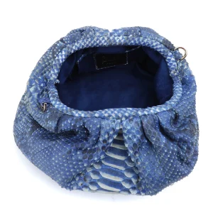 SISTA PARIS Sac Big Uniq Cuir Souple Python Bleu Jean guranteed de qualité 12