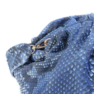 SISTA PARIS Sac Big Uniq Cuir Souple Python Bleu Jean guranteed de qualité 14