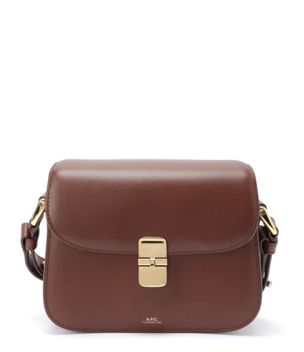 A.P.C. Sac Grace Small Cuir Lisse Noisette soldes luxe 1