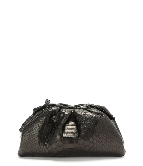 SISTA PARIS Sac Baby Uniq Cuir Souple Python Noir Satisfait ou Remboursé 1