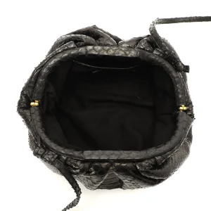 SISTA PARIS Sac Baby Uniq Cuir Souple Python Noir Satisfait ou Remboursé 12