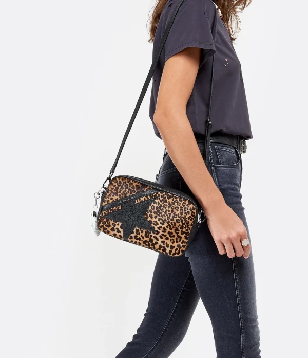 GOLDEN GOOSE Sac Star Cuir Pony Léopard Noir à prix d'occasion 6