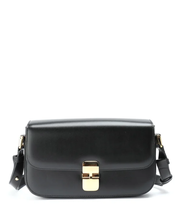 bas prix A.P.C. Sac Grace Baguette Cuir Lisse Noir 1