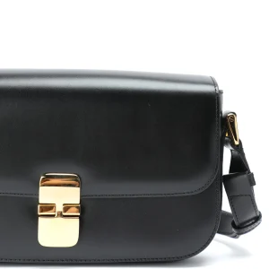 bas prix A.P.C. Sac Grace Baguette Cuir Lisse Noir 14