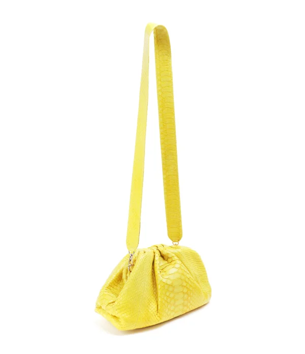 Achat SISTA PARIS Sac Big Uniq Cuir Souple Python Jaune Citron 3