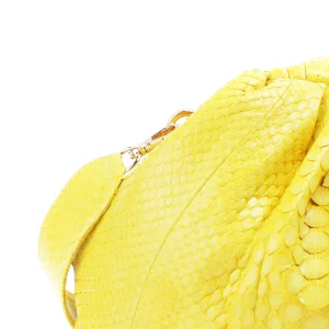 Achat SISTA PARIS Sac Big Uniq Cuir Souple Python Jaune Citron 14