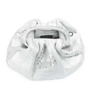 SISTA PARIS Sac Big Uniq Cuir Souple Python Blanc Argenté outlet 12