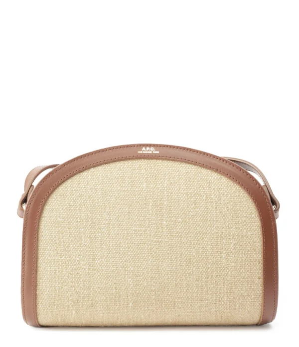 A.P.C. Sac Demi-Lune Cuir Noisette Beige boutique pas cher 1