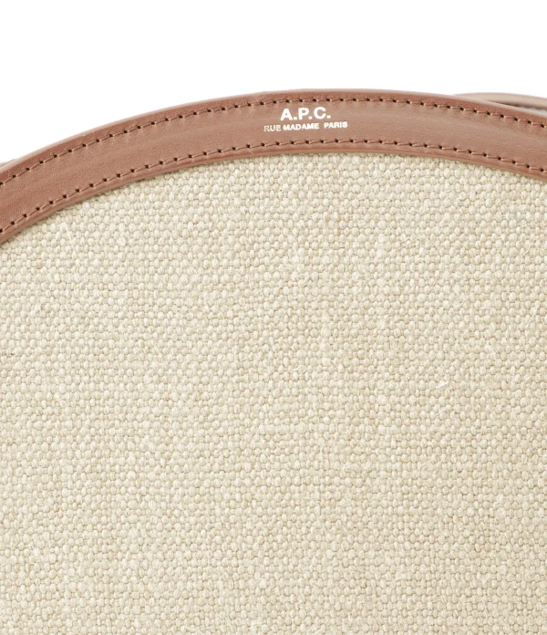 A.P.C. Sac Demi-Lune Cuir Noisette Beige boutique pas cher 5